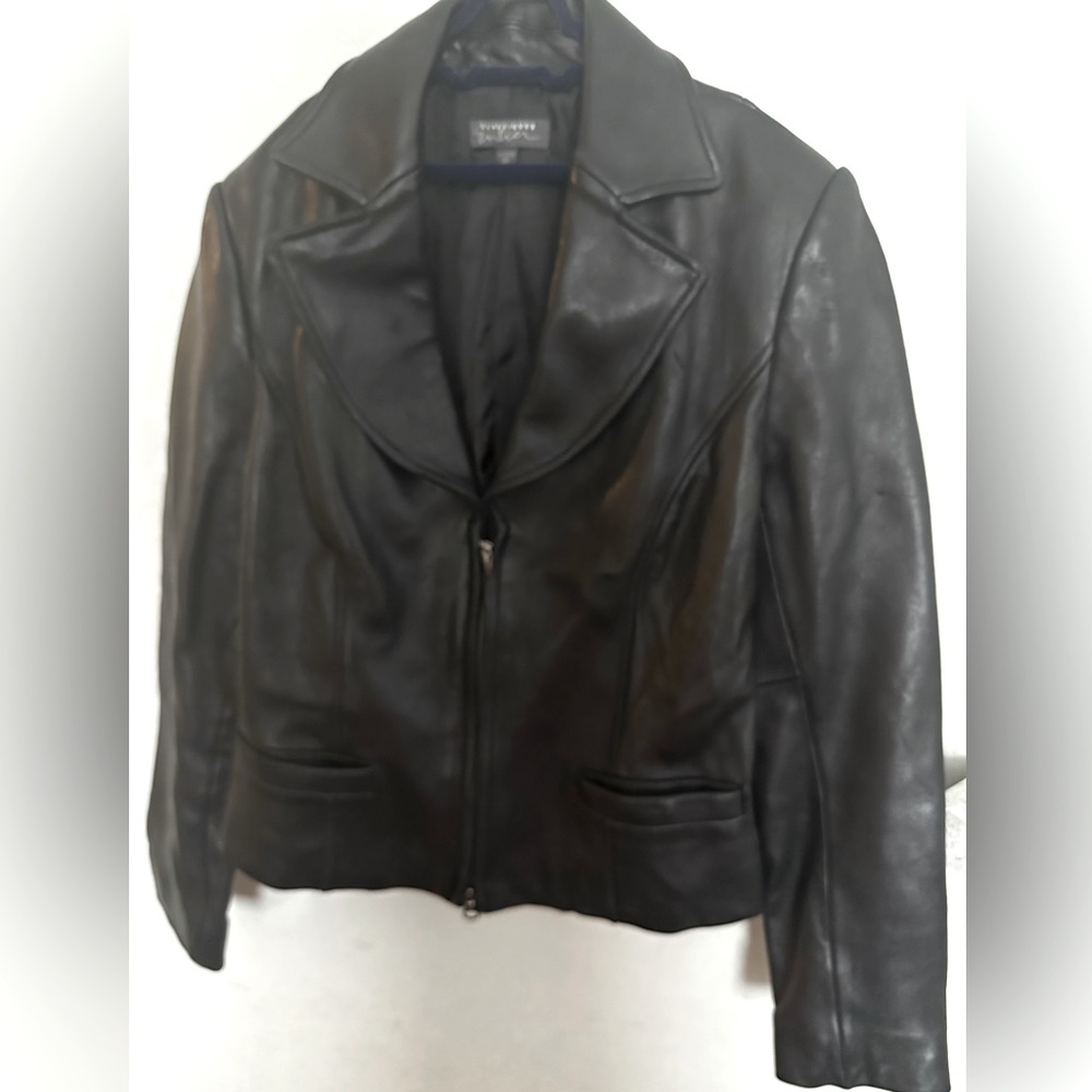Size 2Petite Genuine lamb leather woman jacket.